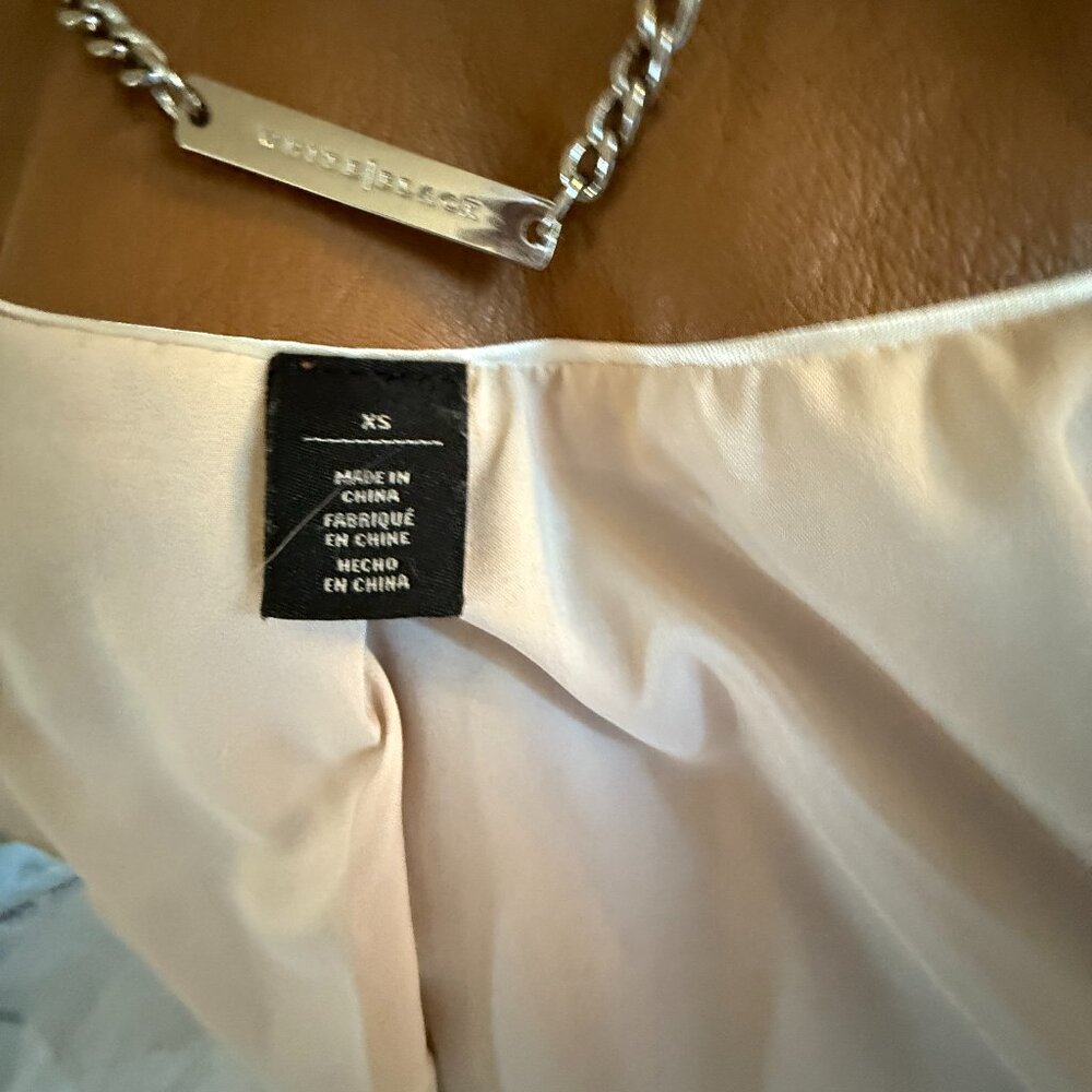 Tan Leather WHBM leather jacket, size XS - Picture 4 of 4